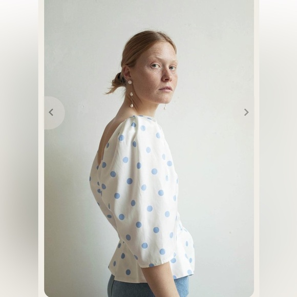 Maryam Nassir Zadeh, Marina Top in Blue Dot, size 4. Almost new condition. - Picture 6 of 7